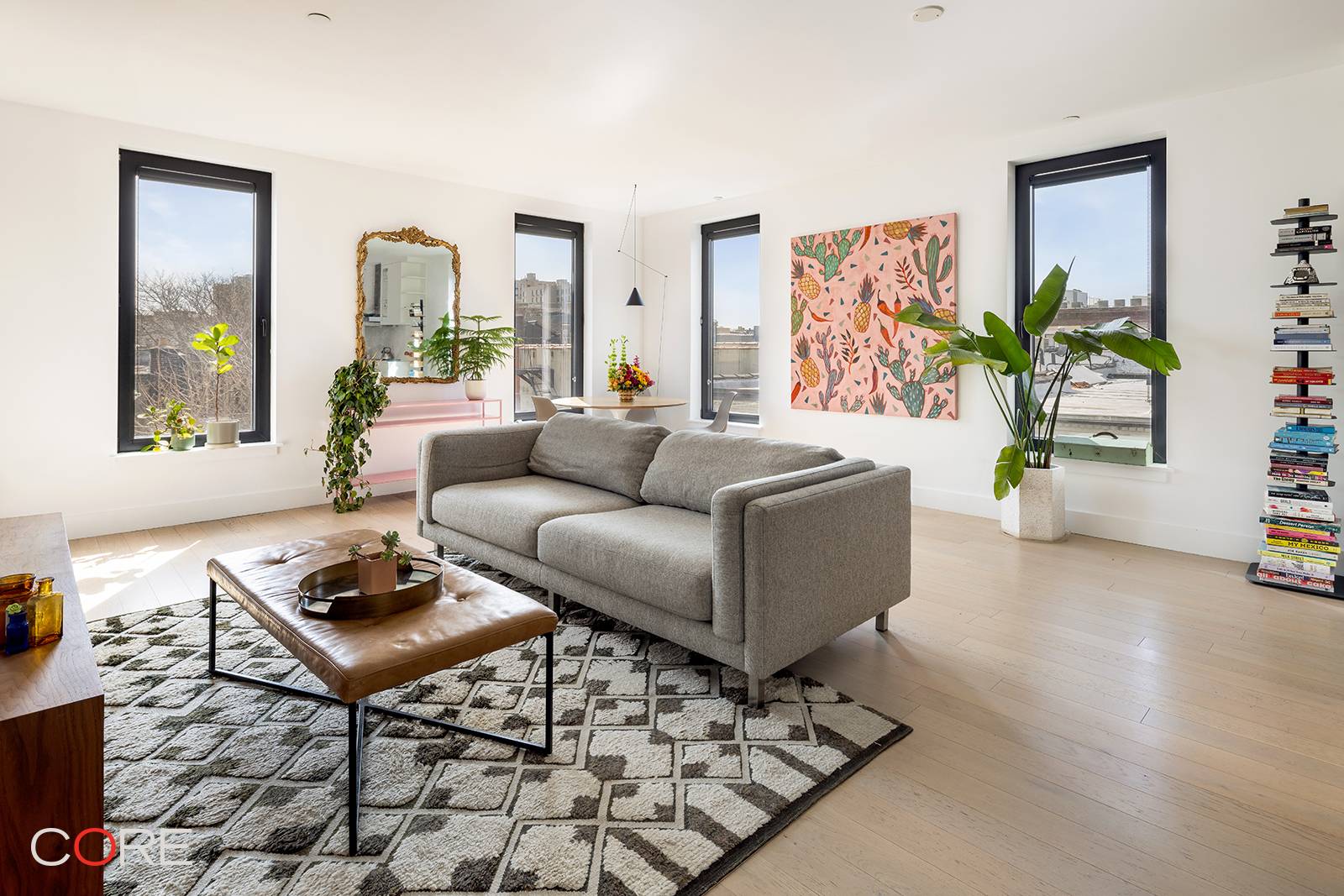 This sleek three bedroom, two bathroom home is located in a boutique, pet friendly Crown Heights building with on site parking, bicycle storage, and a common rooftop terrace.