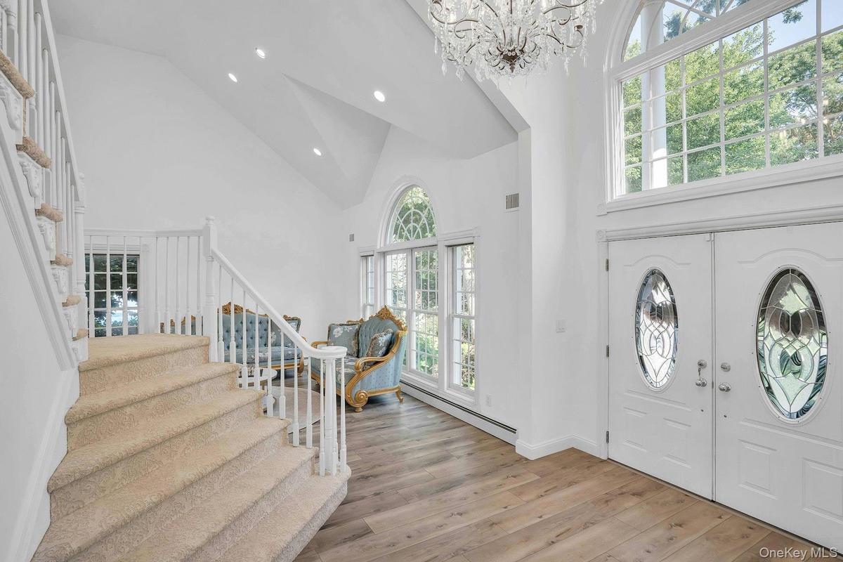 Elegant two-story foyer.