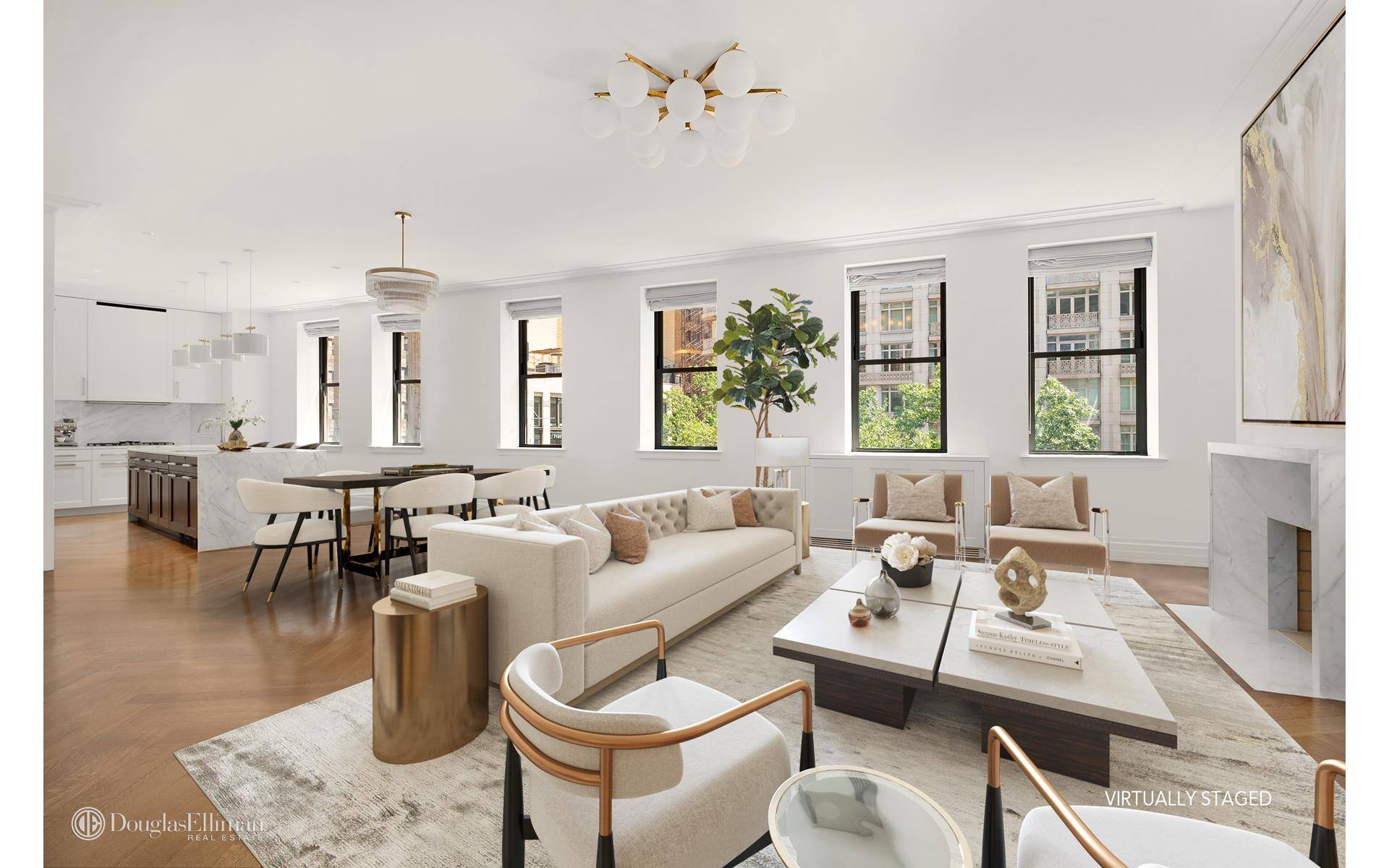Contemporary Upper West Side living meets classic New York in this east facing four bedroom, four and a half bath home at The Astor condominium.