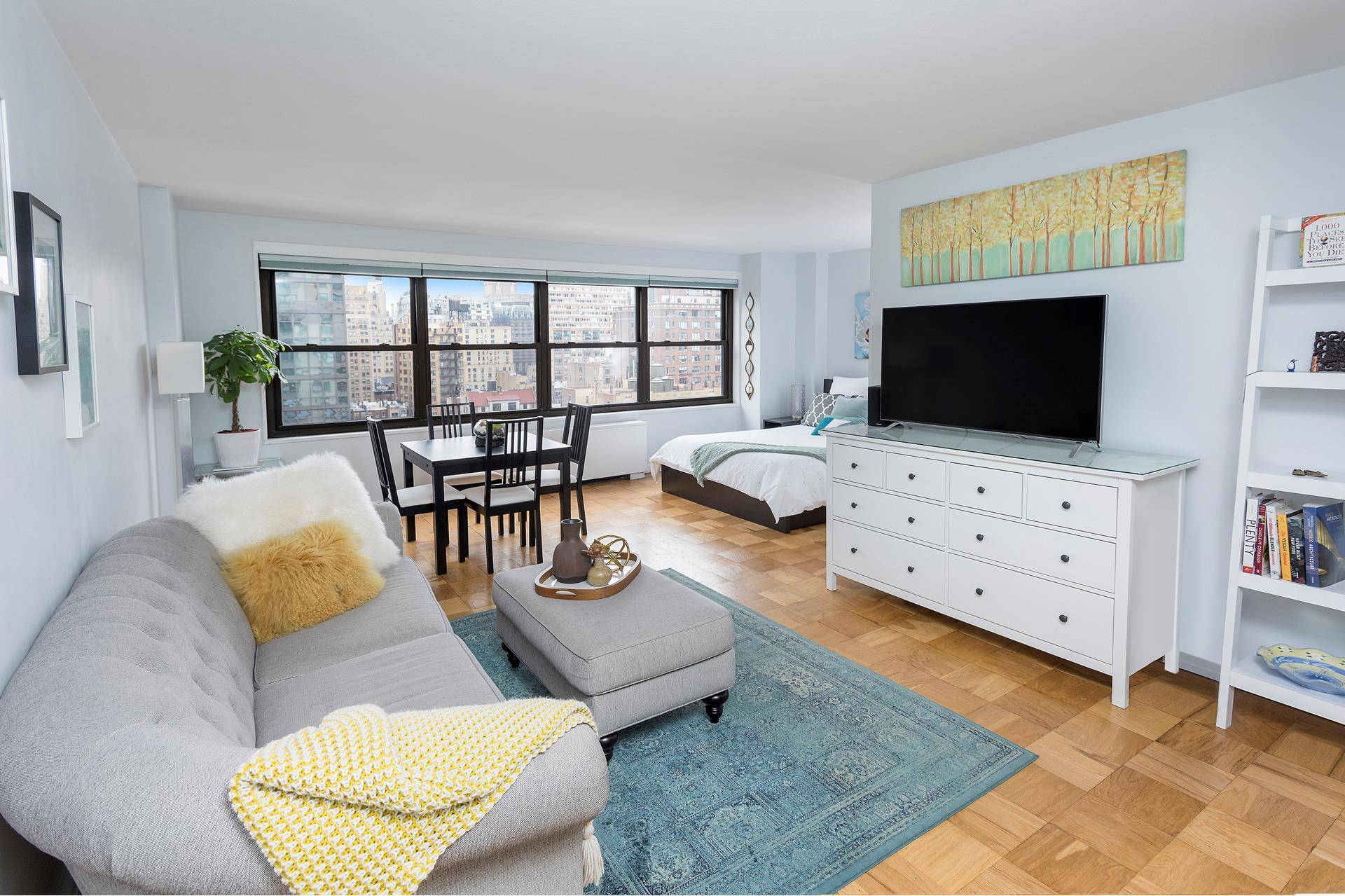 NEW PRICE ! Easy Showings, by APPOINTMENT ONLY This bright, cheerful, spacious UWS alcove studio apartment makes the perfect home or pied a terre.