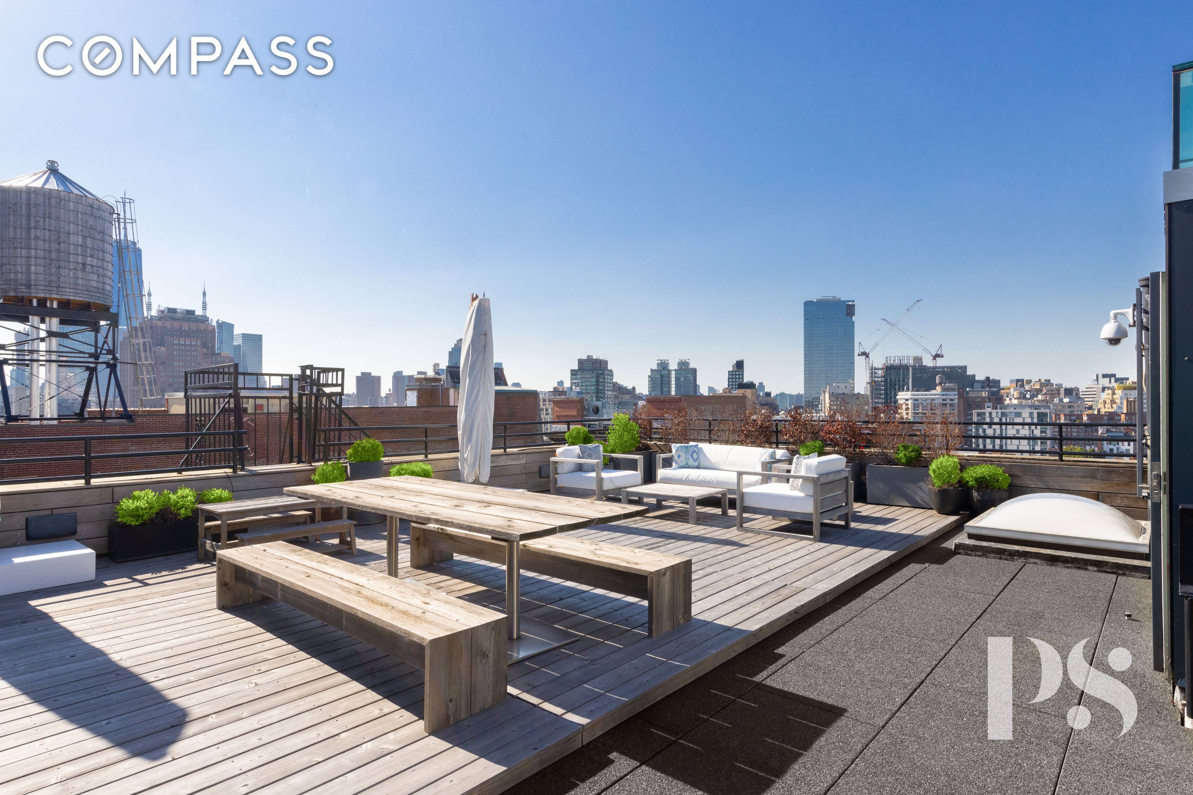 88 Prince Street. Perched high atop the famed Singer Building sits this immaculate, trophy, one of a kind penthouse loft above the iconic streets of SoHo.