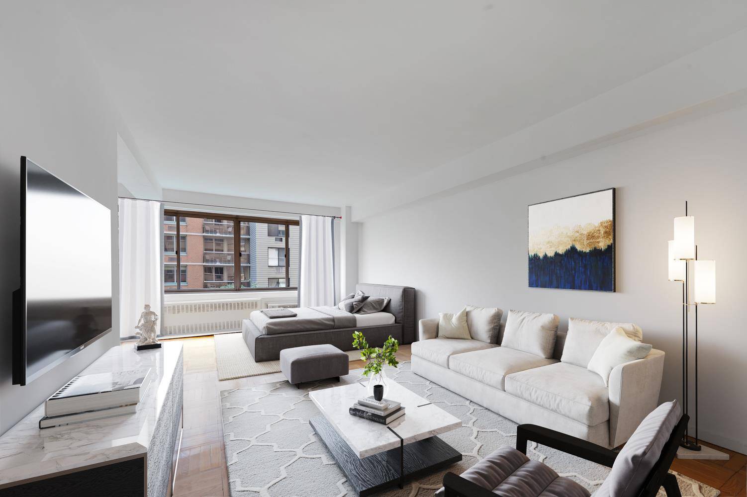 SPECTACULAR South Facing Alcove Studio CONDO Fabulous Spacious Layout, 3 Generous Closets, Hard wood Parquet Floors, All South Facing Windows, Open Kitchen with lots of counter space, in Full Service ...