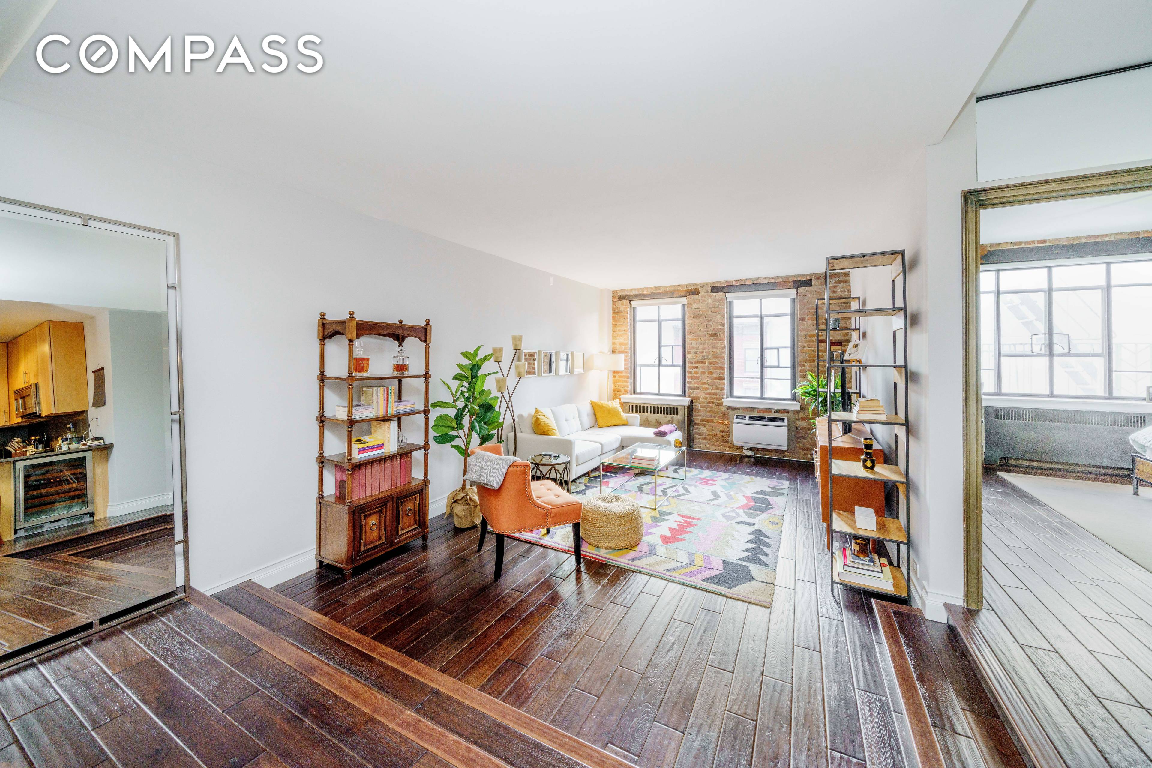 Fall in love instantly with this stunning two bedroom home, meticulously renovated with wide planked oak floors, exposed brick walls, cast iron columns, and soundproof windows.