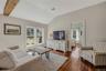 Living area with vaulted ceiling