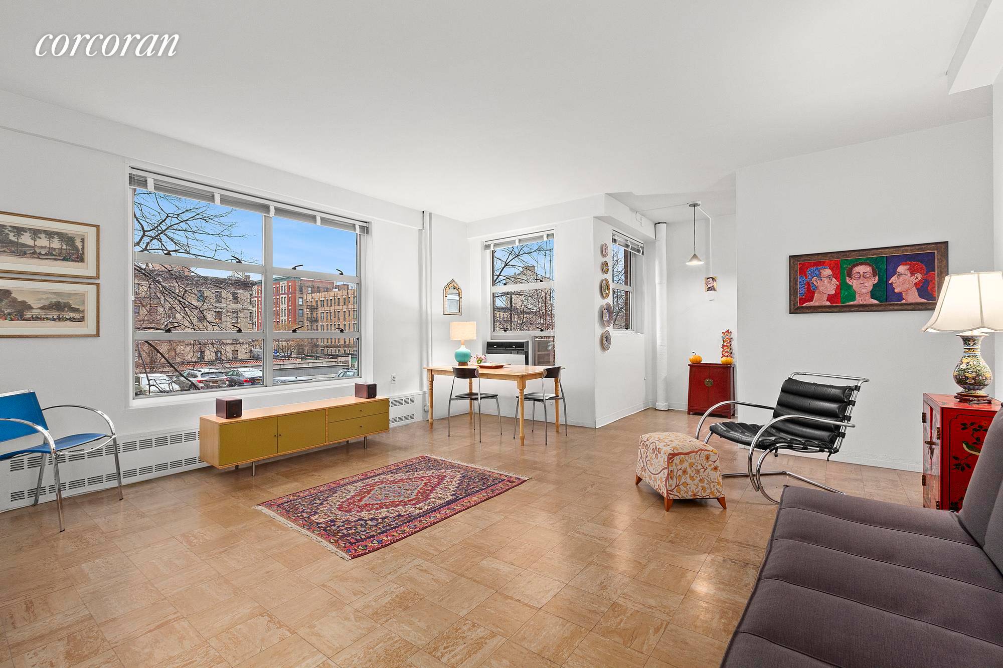 Beautifully renovated bring your toothbrush two Bedroom for sale, located in an oasis of Morningside Heights appropriately called Morningside Gardens.