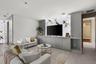 Primary Suite Sitting Area w/ custom onyx wall decor