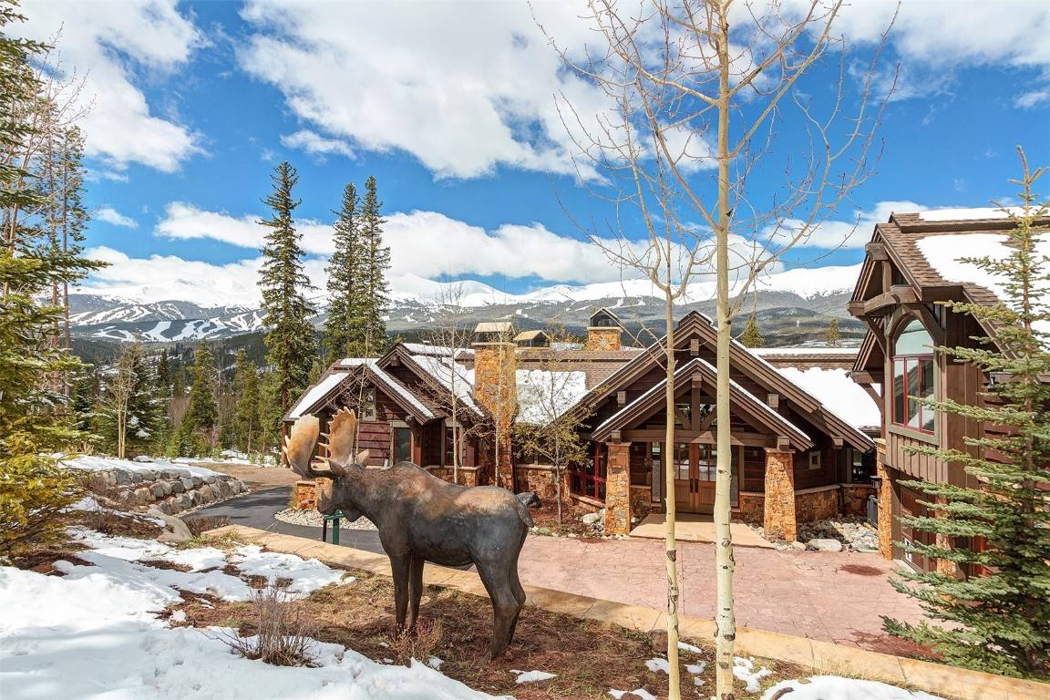 Stunning Suzanne Allen Guerra Highlands masterpiece has commanding views of whole Ski Area and Ten Mile Range.