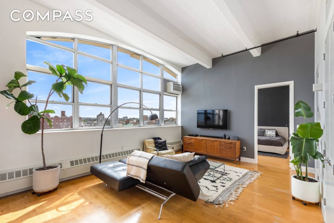 Bright, massive, one bedroom loft in Clinton Hill Formerly a two bedroom home, this oversized one bedroom loft has been thoughtfully divided to include an updated open kitchen, extensive living ...