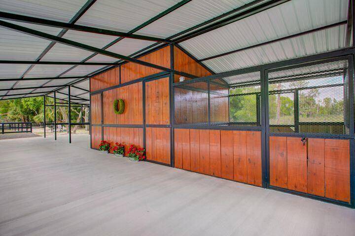 Great Location Equestrian Facility, 12 Stall Barn, Oversized Stalls, Seasonally or Annual, Large Feed Room, Tack Room, Extra Storage, 5 Wash Racks, 250 x 150 Lighted Arena with Irrigation, Pavillion ...
