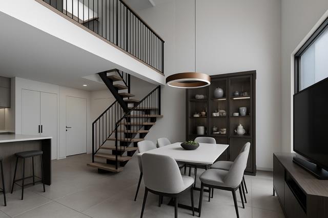 VIRTUALLY STAGED LIVING ROOM /DINING ROOM