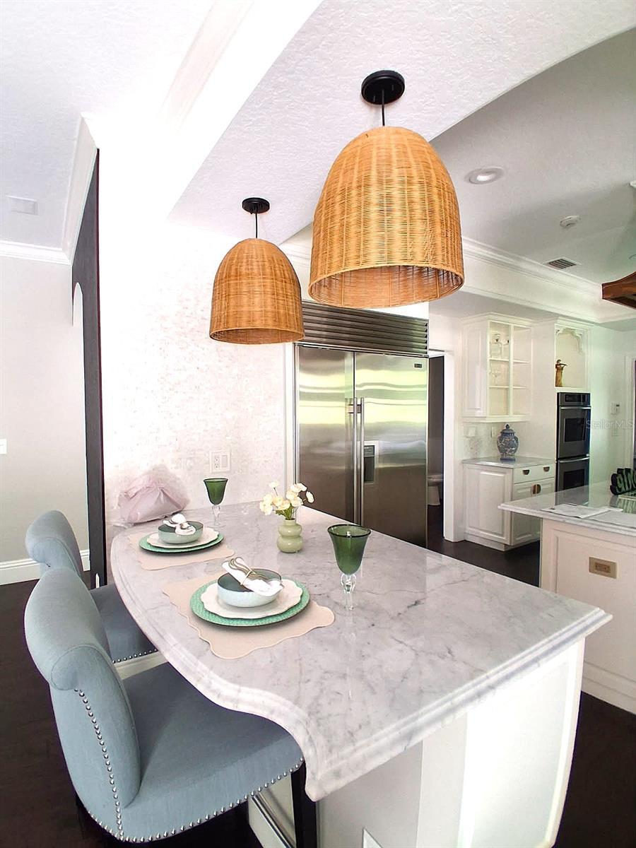 Custom built in Table Marble