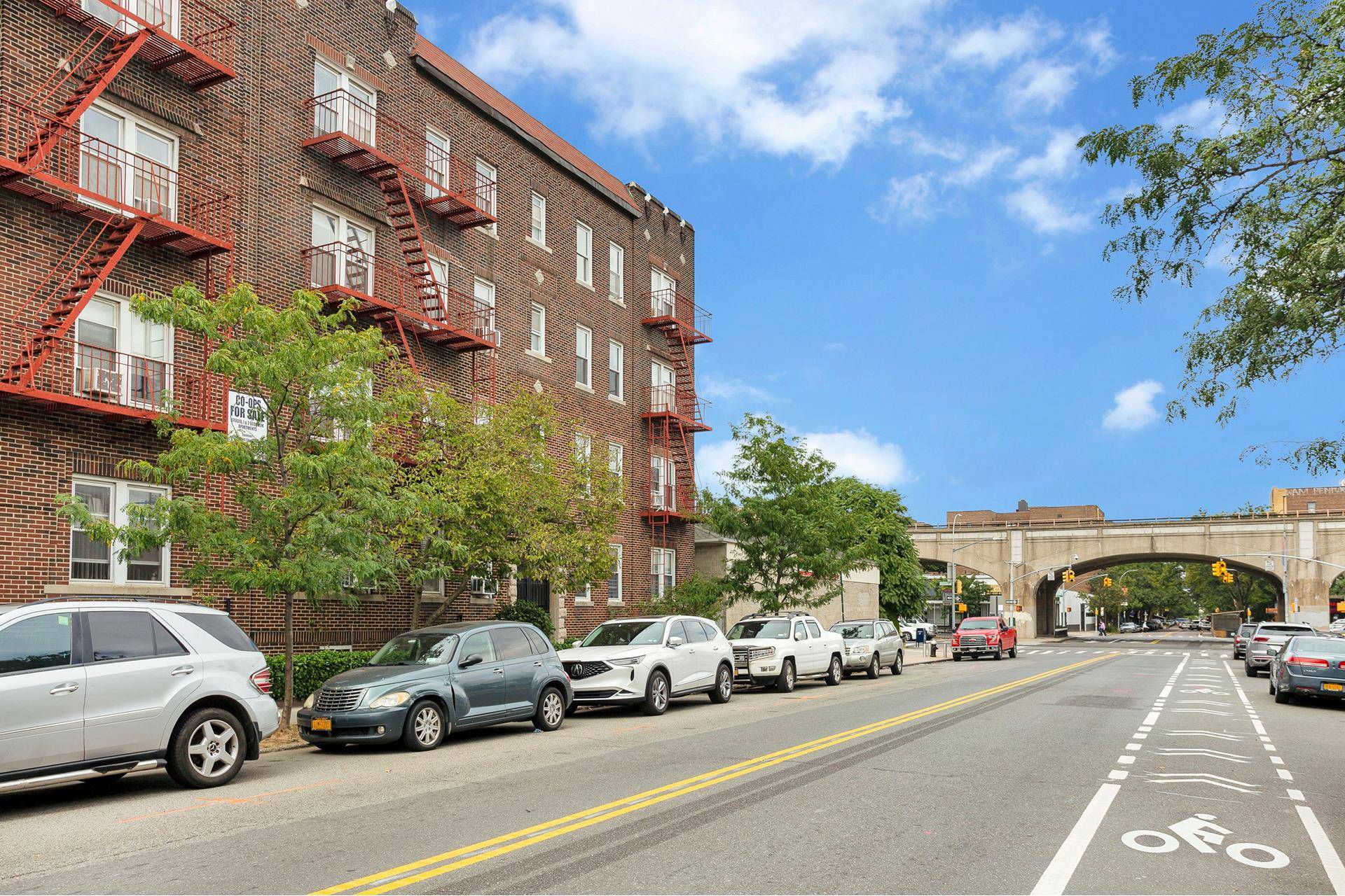 This Pre War Building in Sunnyside features a full renovated one bedroom apartment is located on a high 1st floor that includes 5 year old renovated kitchen with White Cabinetry, ...