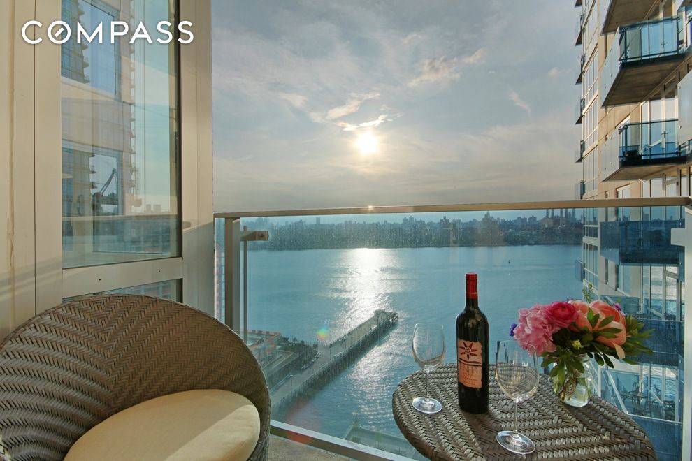 New Exclusive at The EDGE Absolutely Stunning 1 Bedroom with Gorgeous Direct City, Empire State Building and River Views with Private Balcony in a Full Service White Glove Luxury Building ...