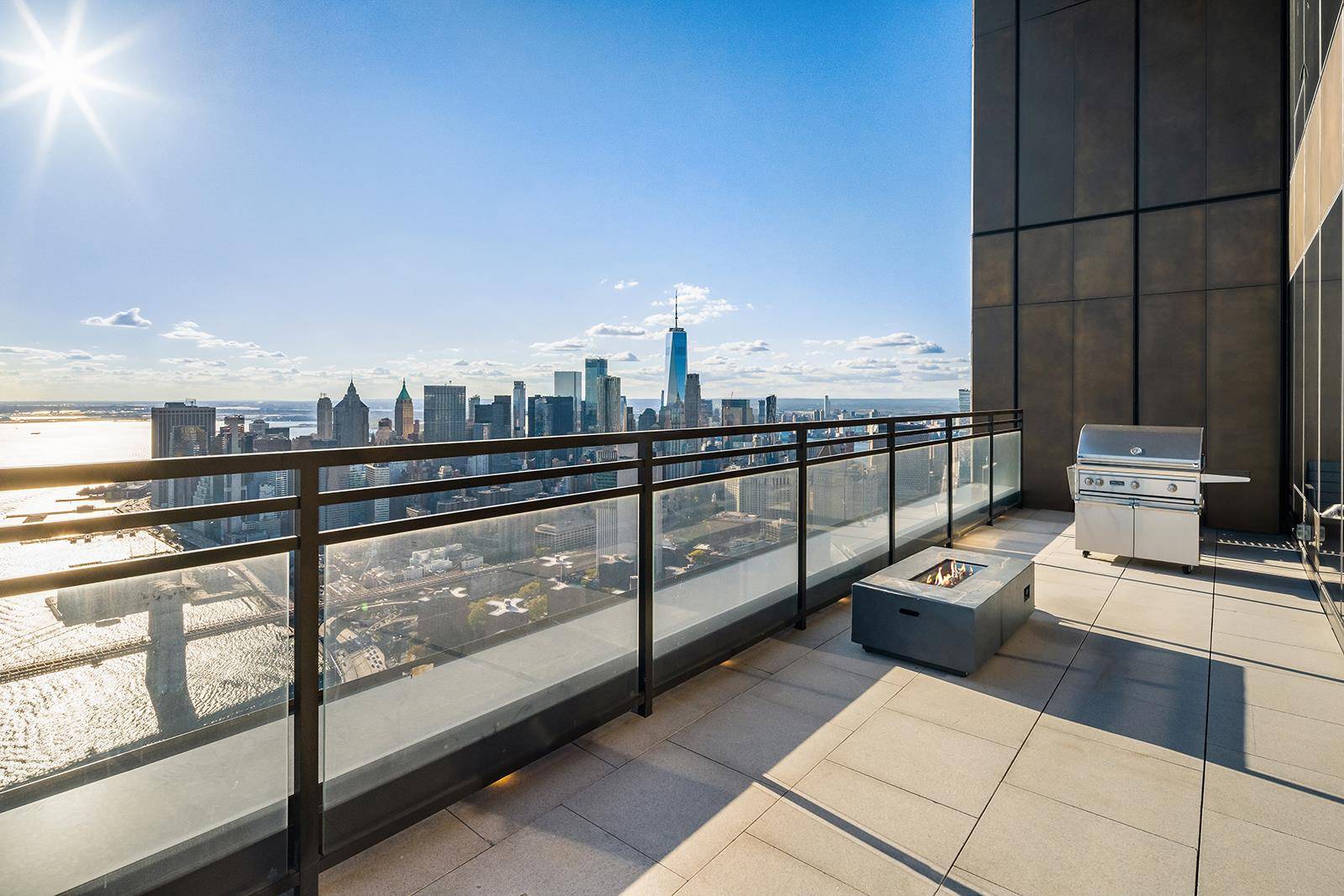 Penthouse 80C is a furnished duplex home in the sky with an expansive south facing entertaining terrace and gracious gallery entry.