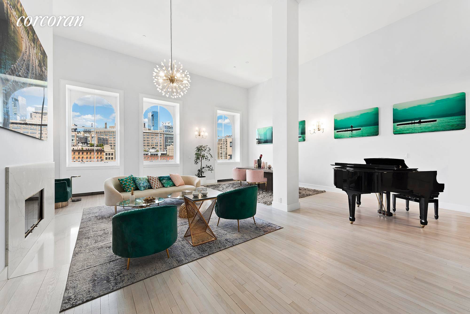 Impeccably renovated and beautifully positioned atop the famed Merchants House Condominium, this outstanding four bedroom, four bathroom triplex is a peerless, mint condition sanctuary in the heart of Tribeca.