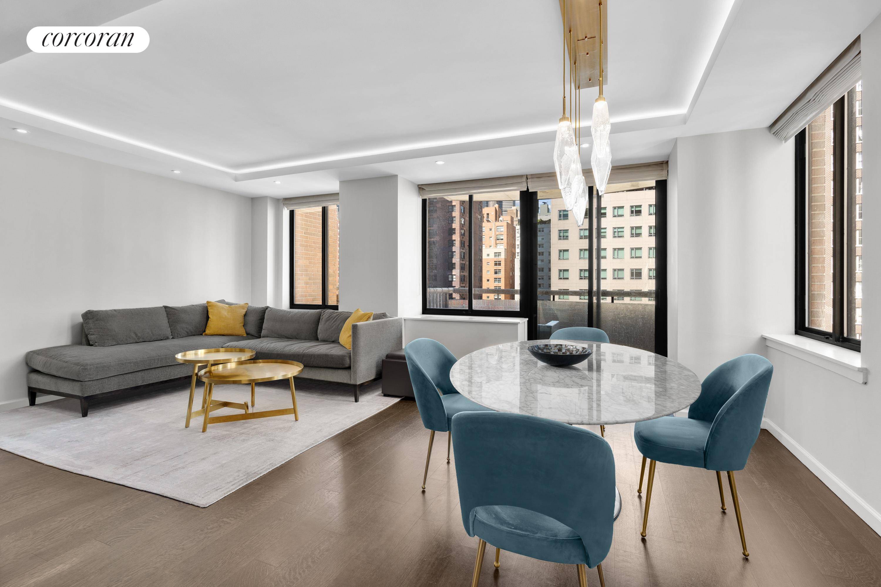 Sun filled home with oversized windows in every room with triple exposures open to the South, East and North, perched on a high floor, the apartment is filled with amazing ...