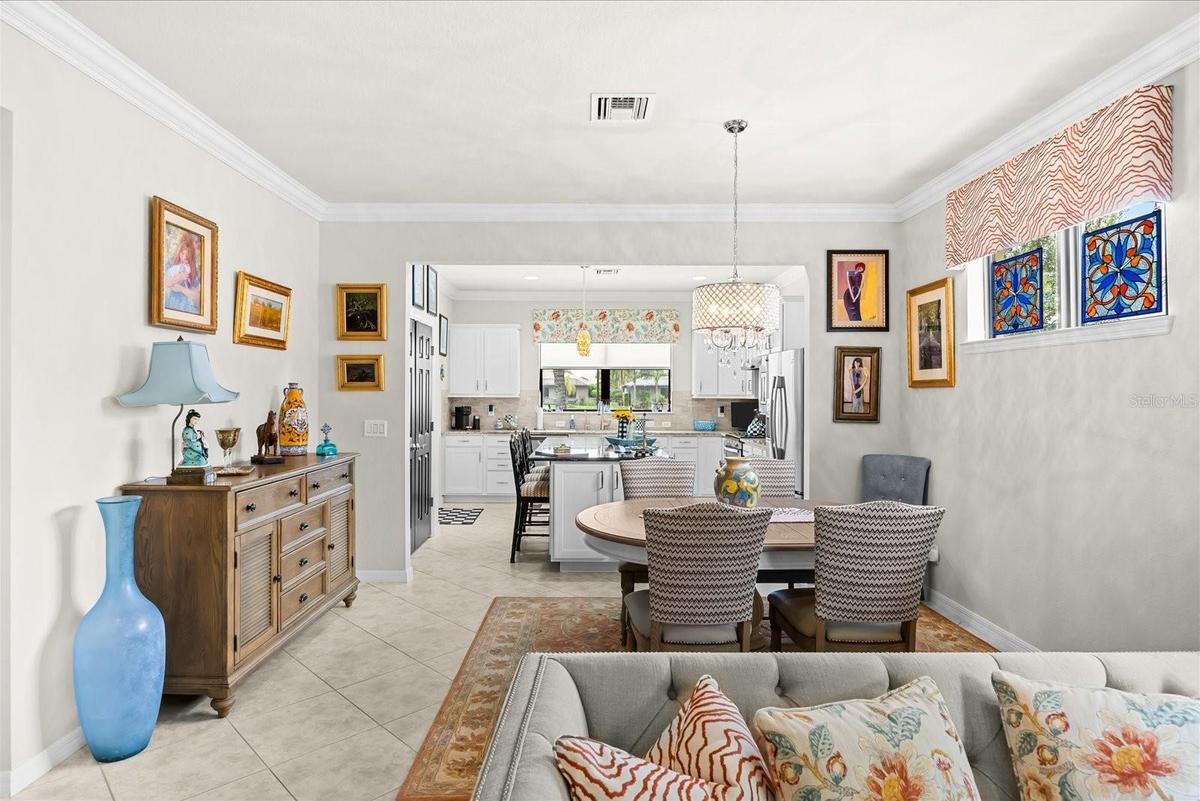 Elegant Dining Area Flowing Seamlessly into the Kitchen