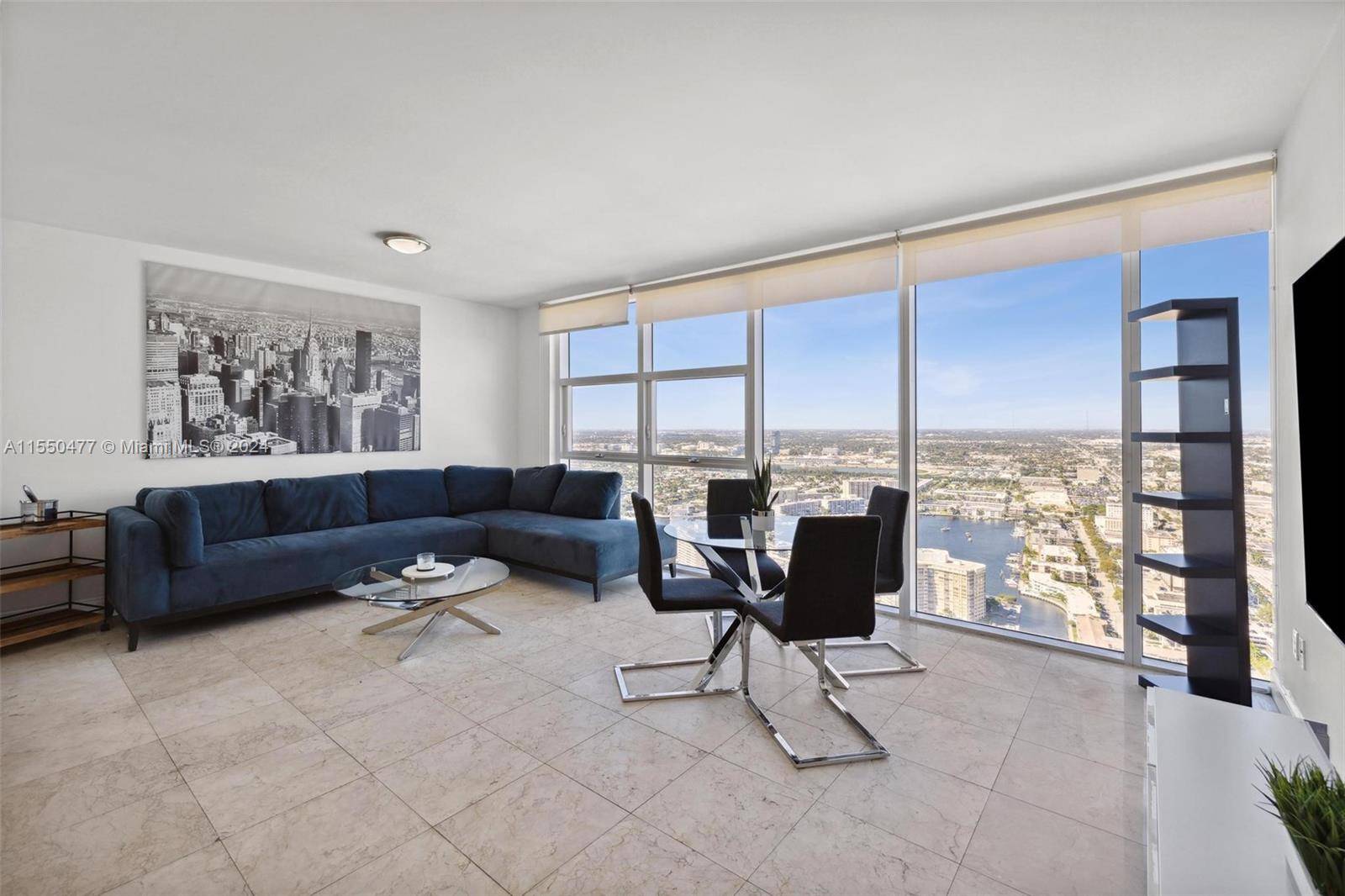 This stunning 1 bedroom, 1 bathroom unit, Model F, offers breathtaking city and Intracoastal views, with marble floors throughout.