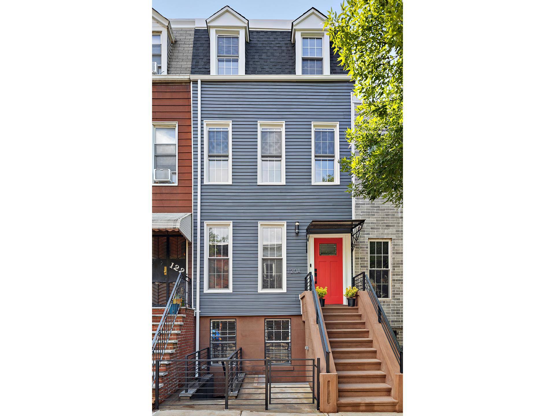 Located on a tree lined block of historic Clinton hill is this exceptional two family, four story townhouse in mint condition !