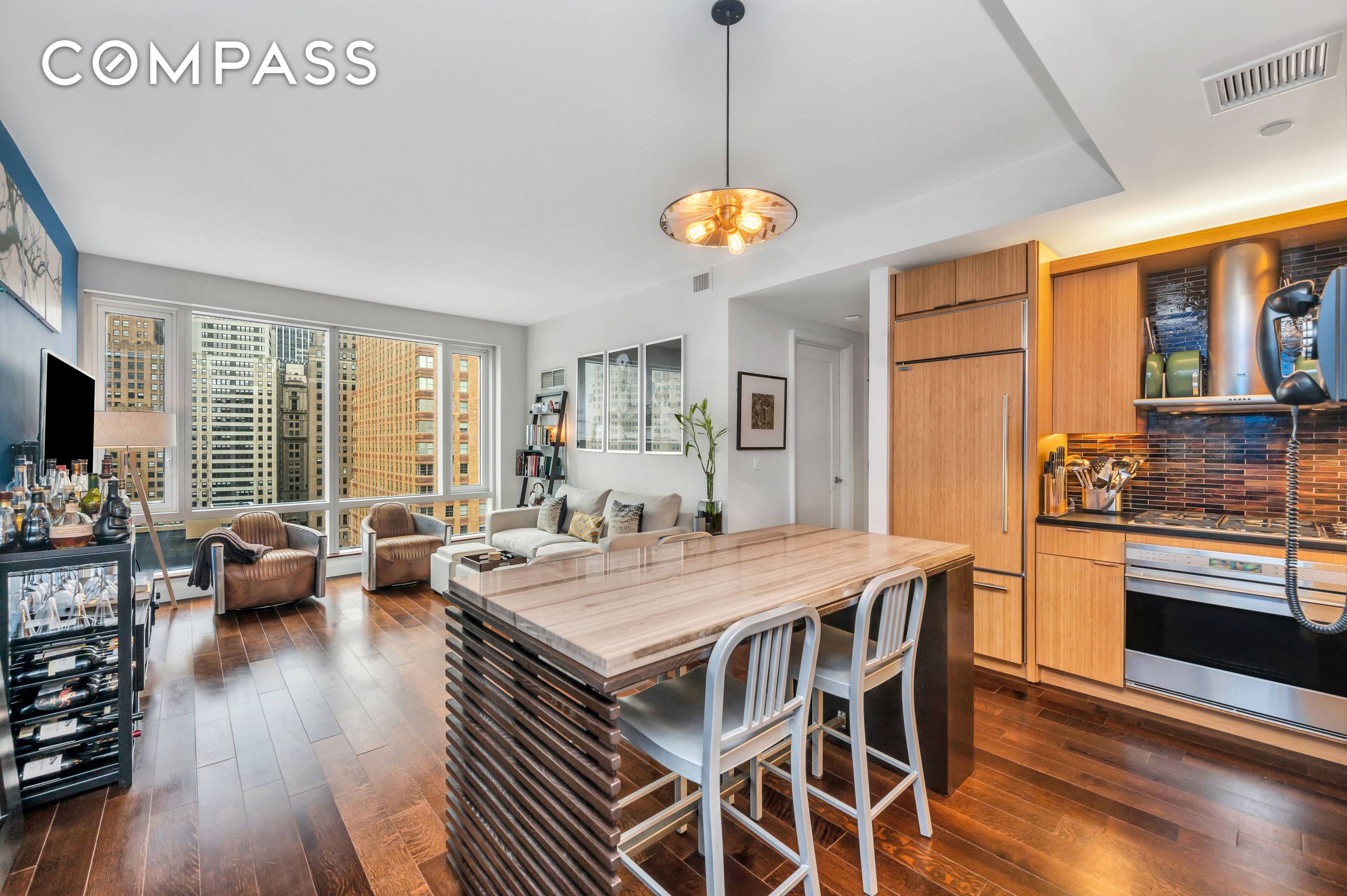 Welcome to Residence 15A, a large one bedroom in the coveted full service Visionnaire building facing East on to West Street that has been transformed into a smart home.