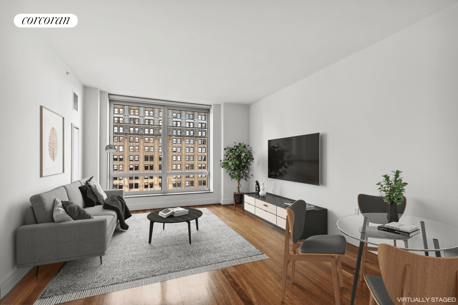 High Floor, spacious, southeastern facing, one bed, one and a half bath condo with 9 ft ceilings and open city views along with partial Battery Park and Harbor views now ...