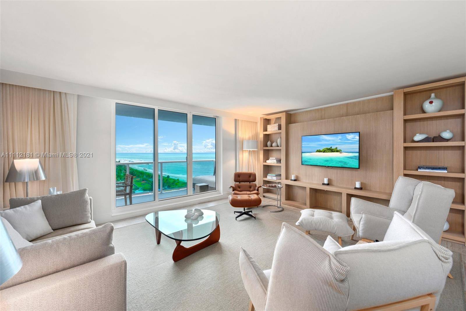 This beachfront private residence is nestled in Miami s first eco conscious hotel.