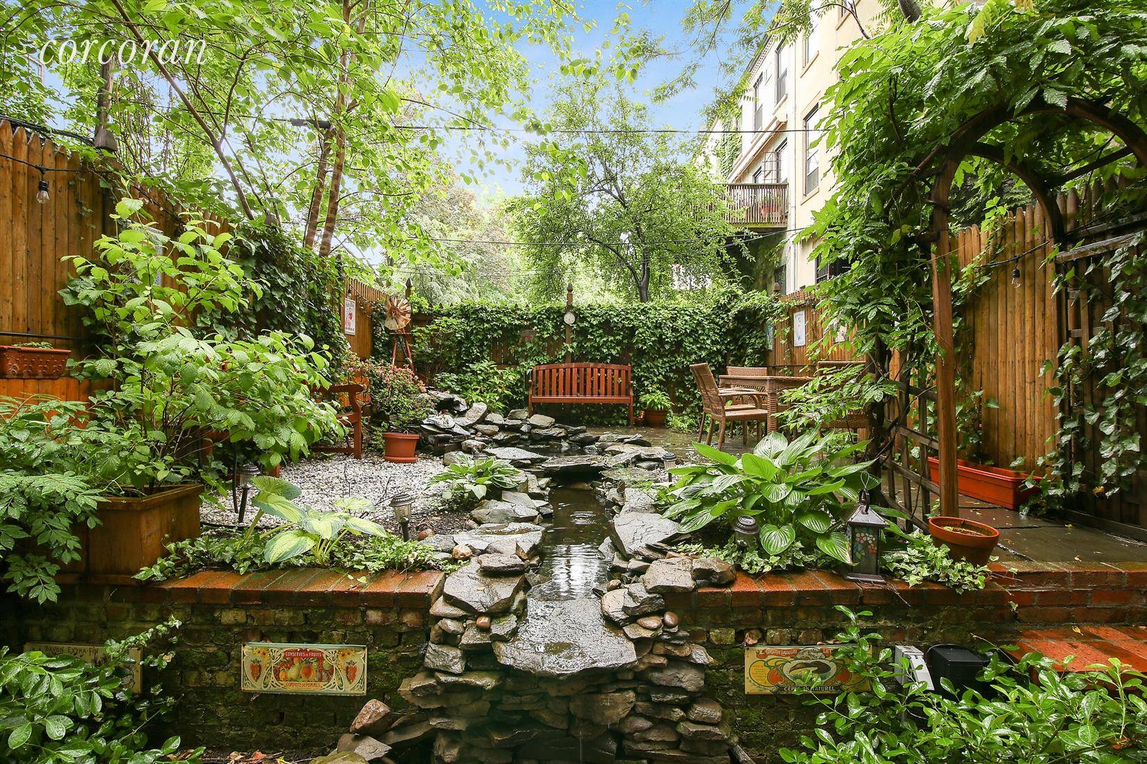 This delightful duplex, is in an A location in the North Park Slope, has it's own private park like garden.