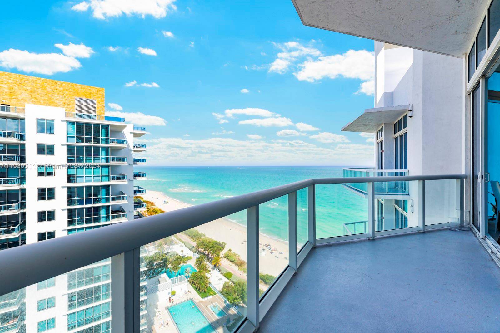 This 1 bed, 1. 5 bath penthouse, boasts direct ocean views, through its floor to ceiling windows in the Bel Aire on the Ocean Condominium.
