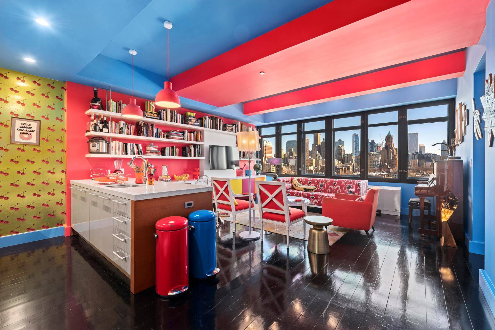 A true one of a kind interior design showpiece in the sought after One Brooklyn Bridge Park Condominium.