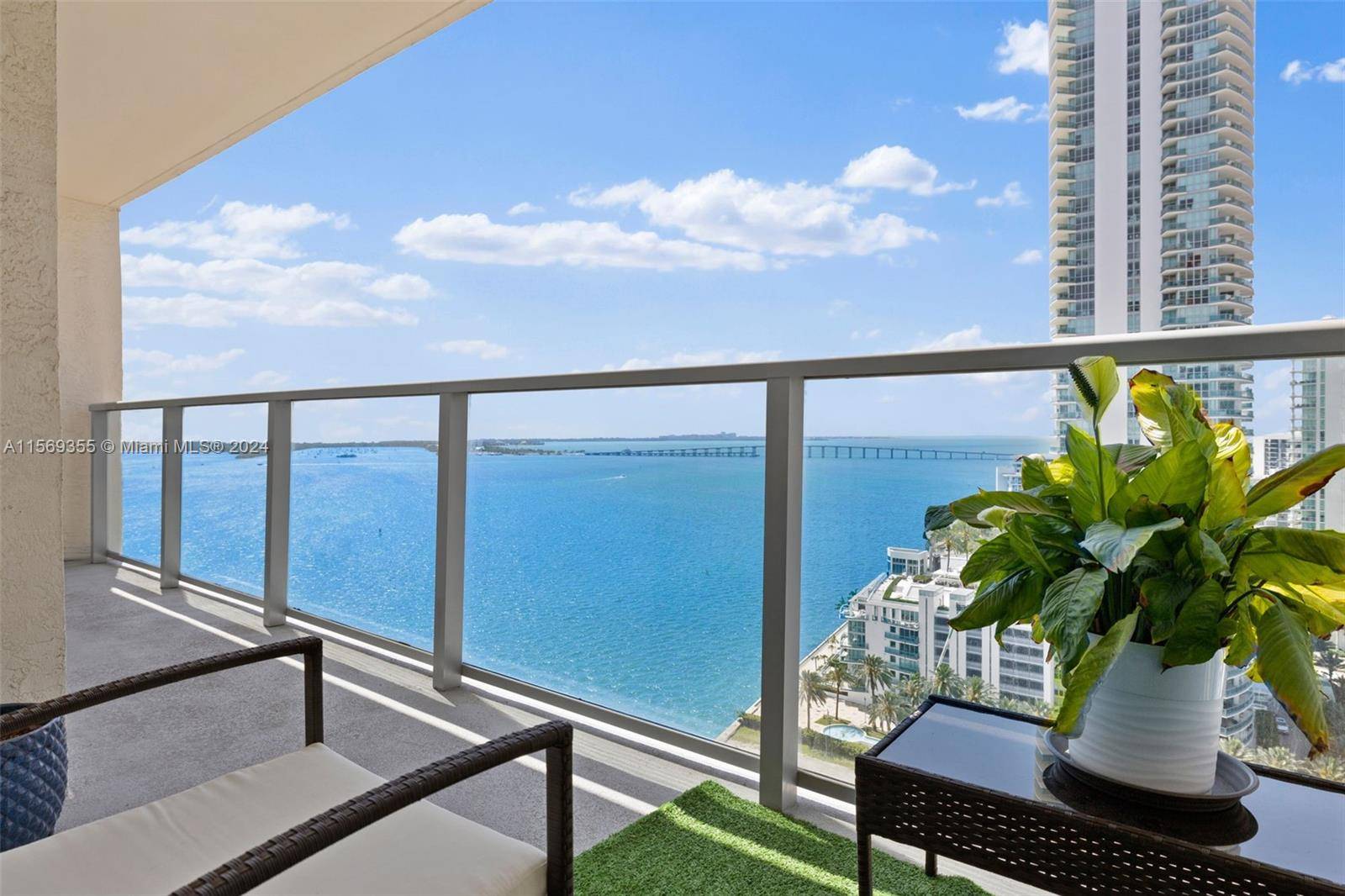 Stunning Water Views of Biscayne Bay, Family Oriented Building, Newly Remodeled, Natural Sunlight, White Porcelain Tiles, Quartz Countertop Bar, Washer Dryer.