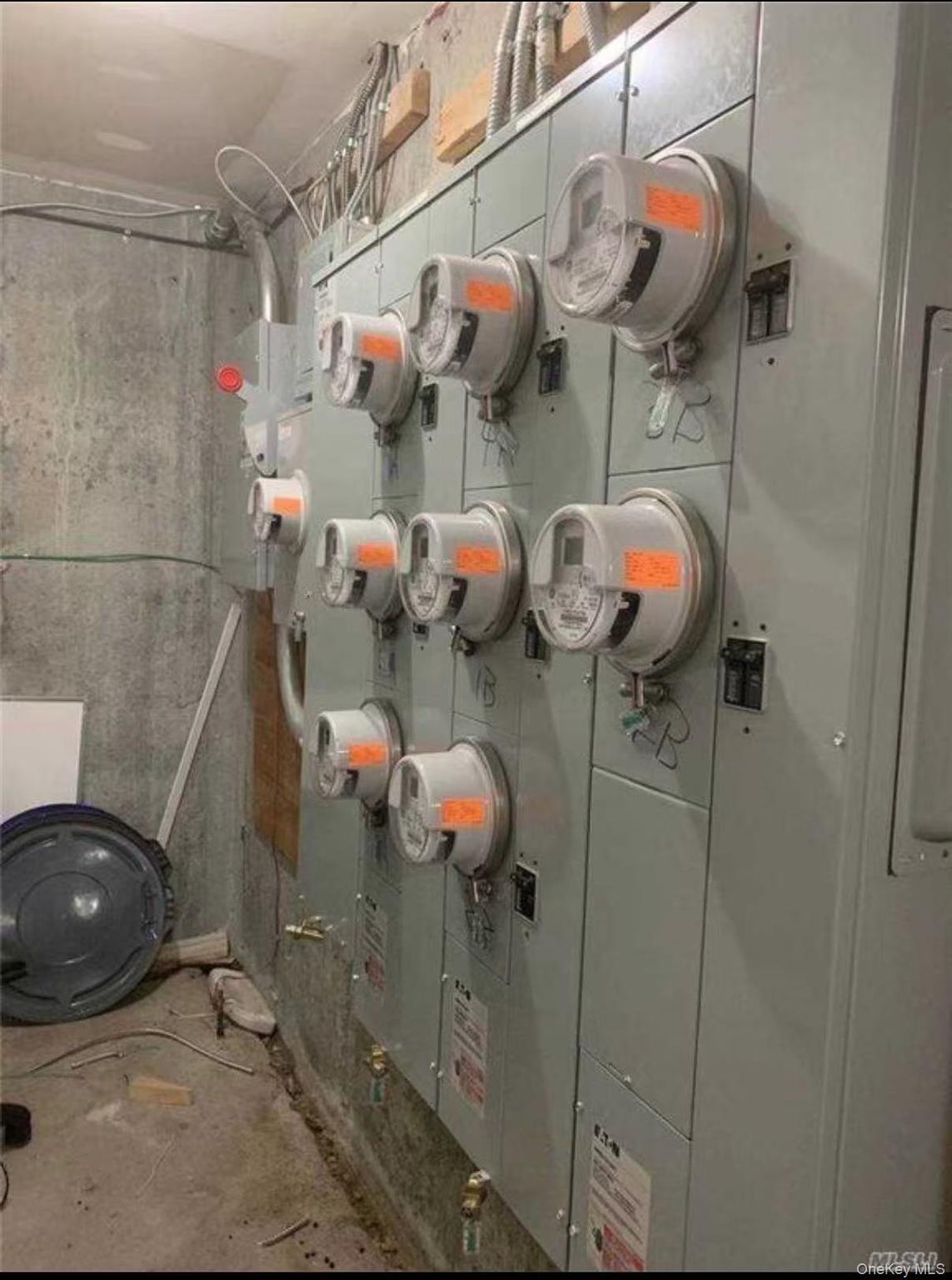 Utility room with electric meter