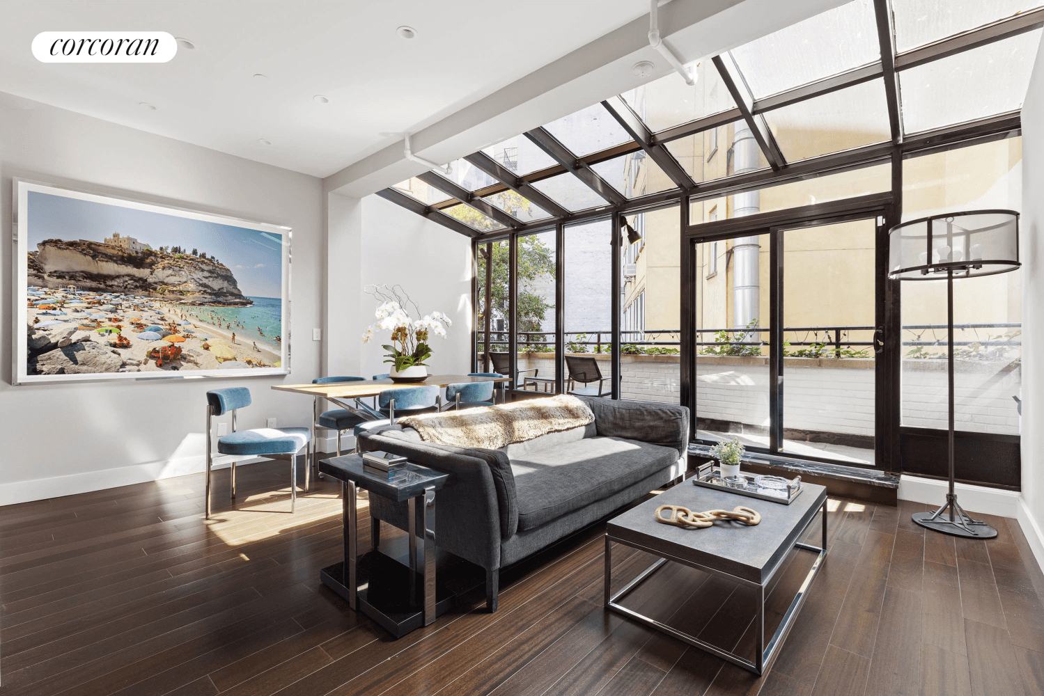DUPLEX JEWEL BOX WITH OUTDOOR SPACE Beautifully renovated to this designer's exacting standards, this second and third floor condominium duplex with outdoor space is a quiet jewel box in the ...
