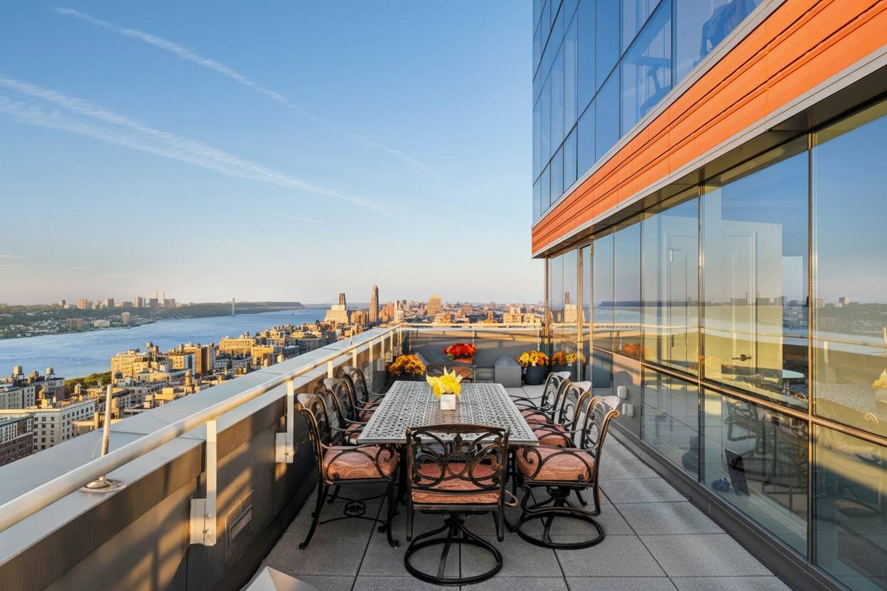 Occupying the entire 34th Floor of the Ariel East, this 3 Bed 2.