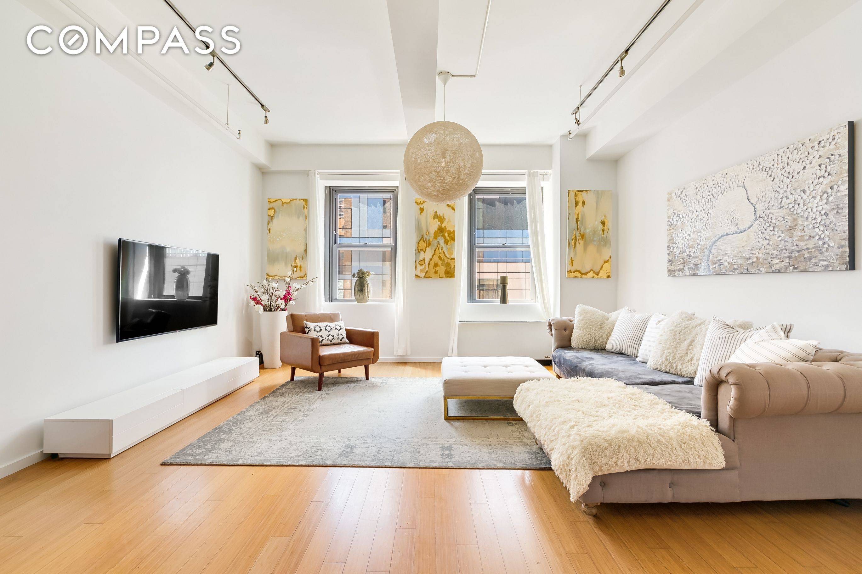 Stunning and stylishly renovated split 2 bedroom, 2 bath loft at the heart of Downtown Brooklyn.