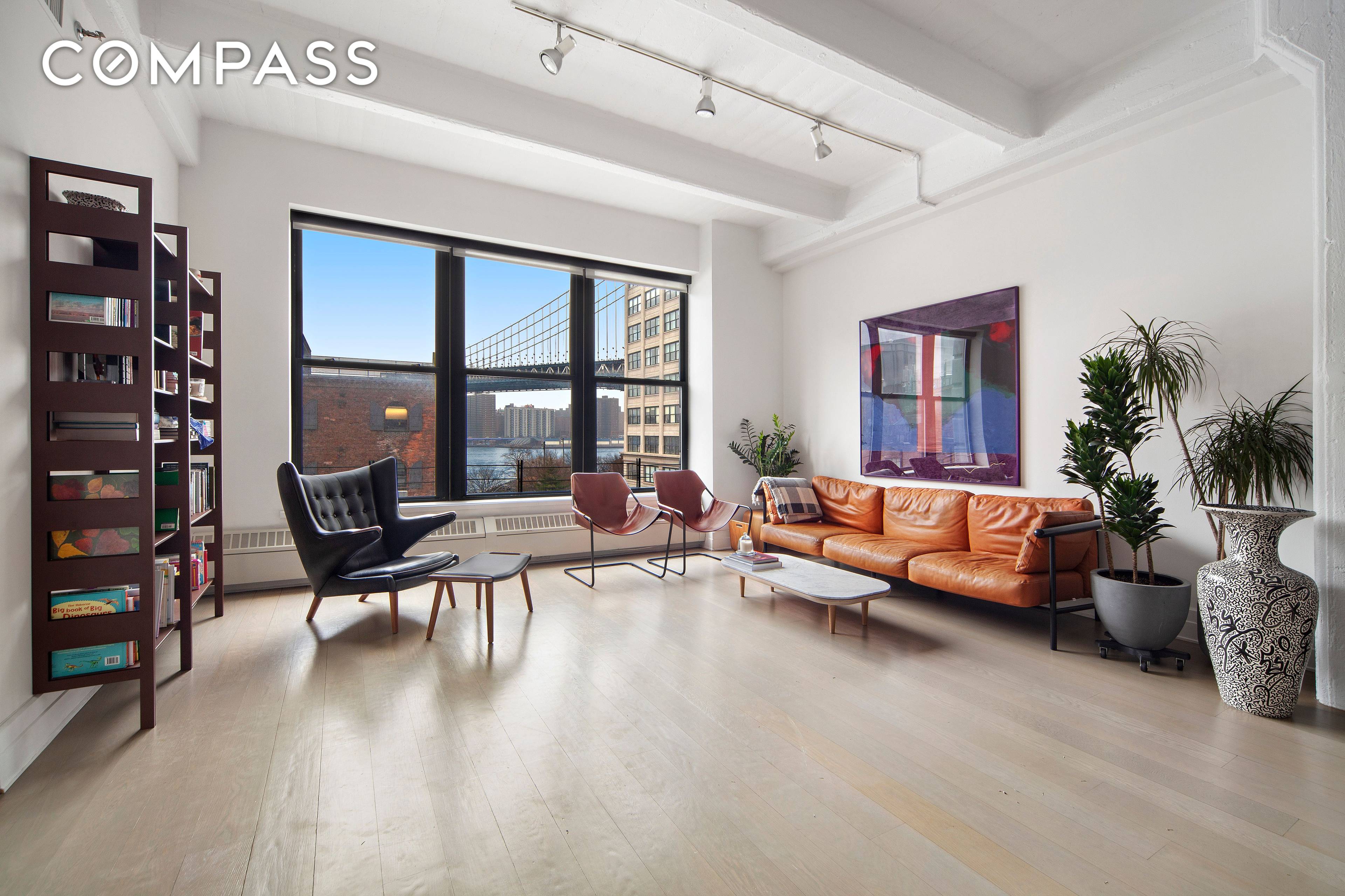Embrace quintessential Dumbo loft living in this bright and airy home featuring picture postcard views, a stunning renovation, new six inch oak flooring, a conversion to two full baths and ...