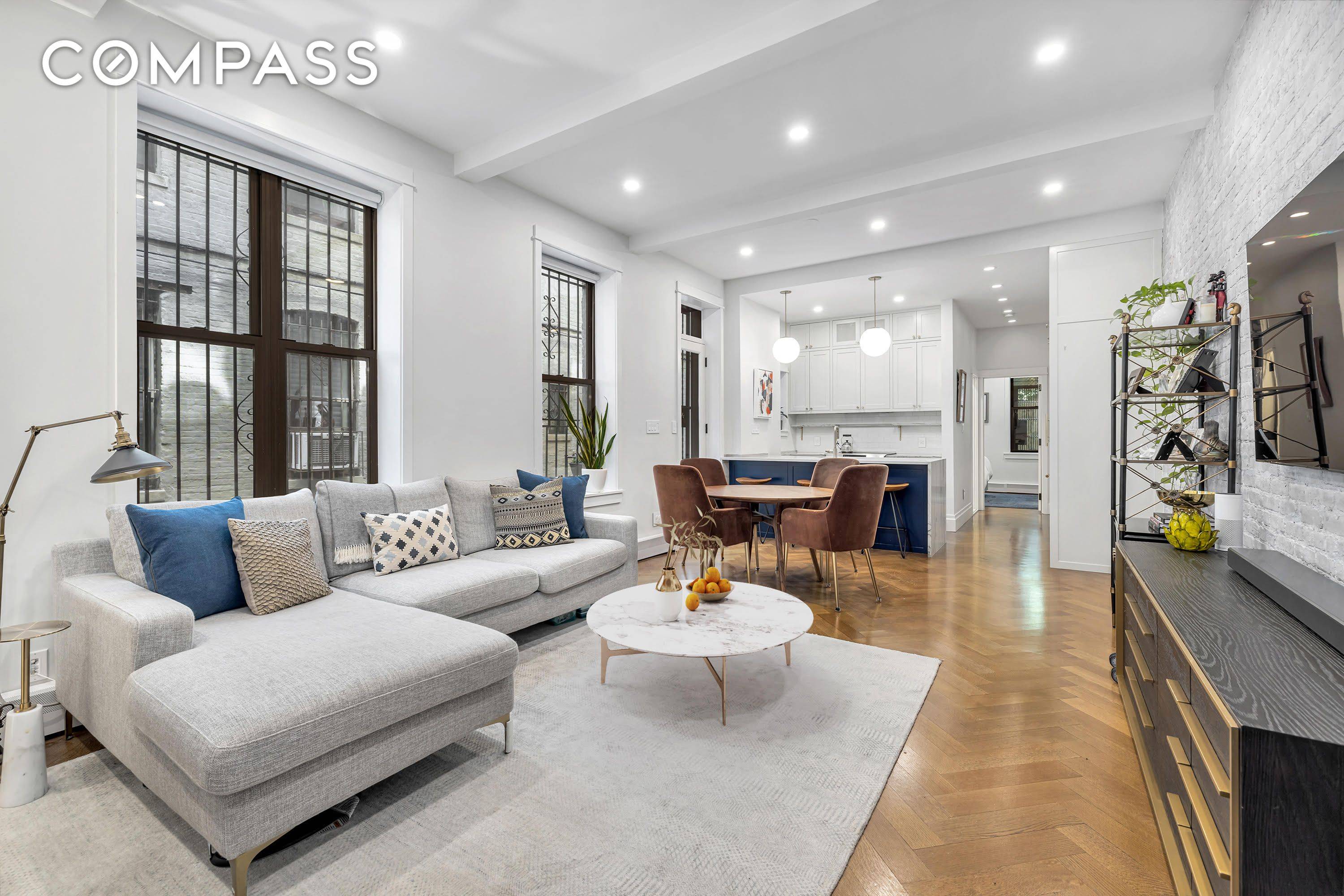 Come home to this beautifully designed, large 2 bedroom, 2 full bath duplex in prime Prospect Heights, complete with your own large private outdoor patio.