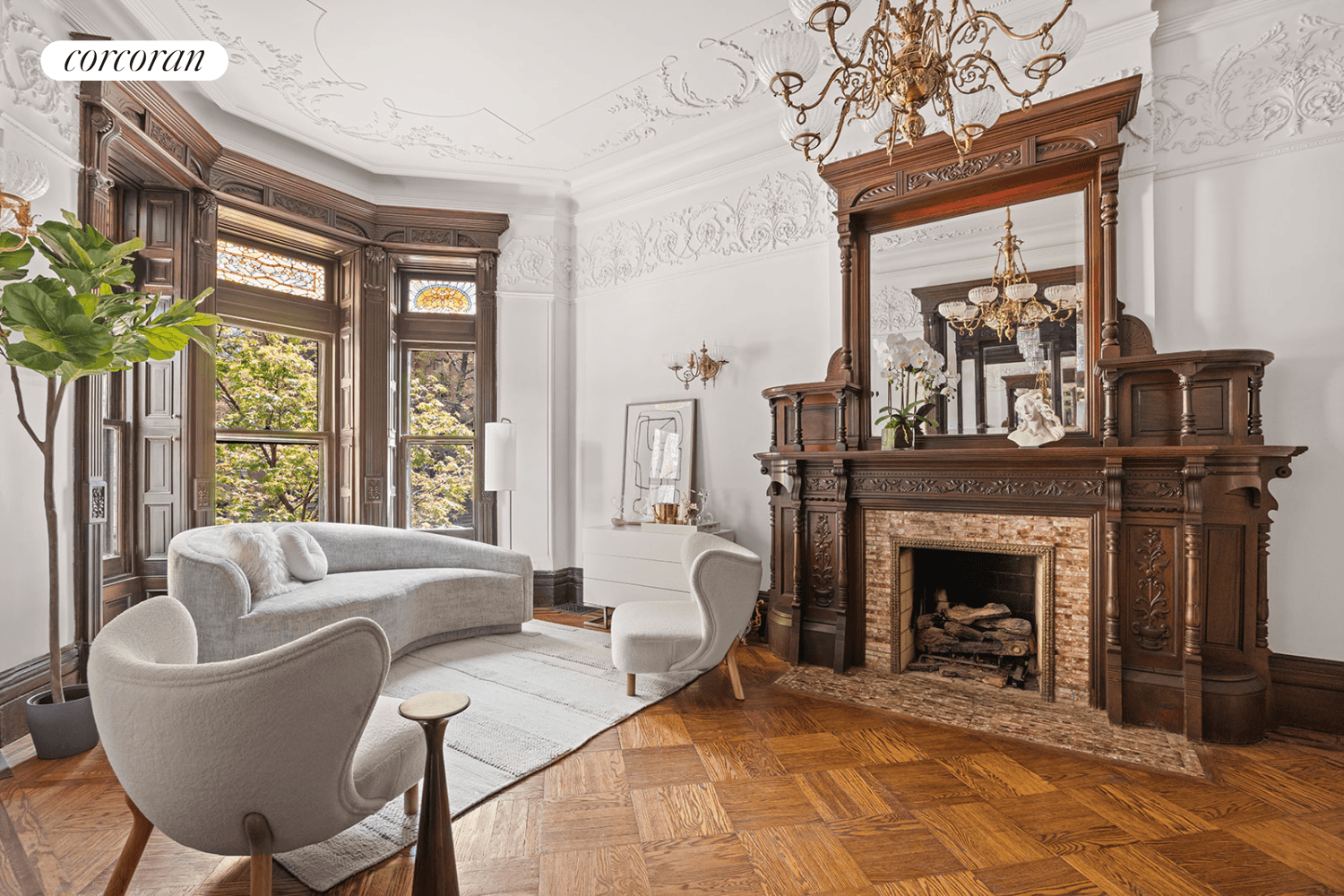 Relish the historic elegance of this meticulously restored, with all new mechanicals, 5 story townhouse in prime Park Slope brimming with charm and original details.