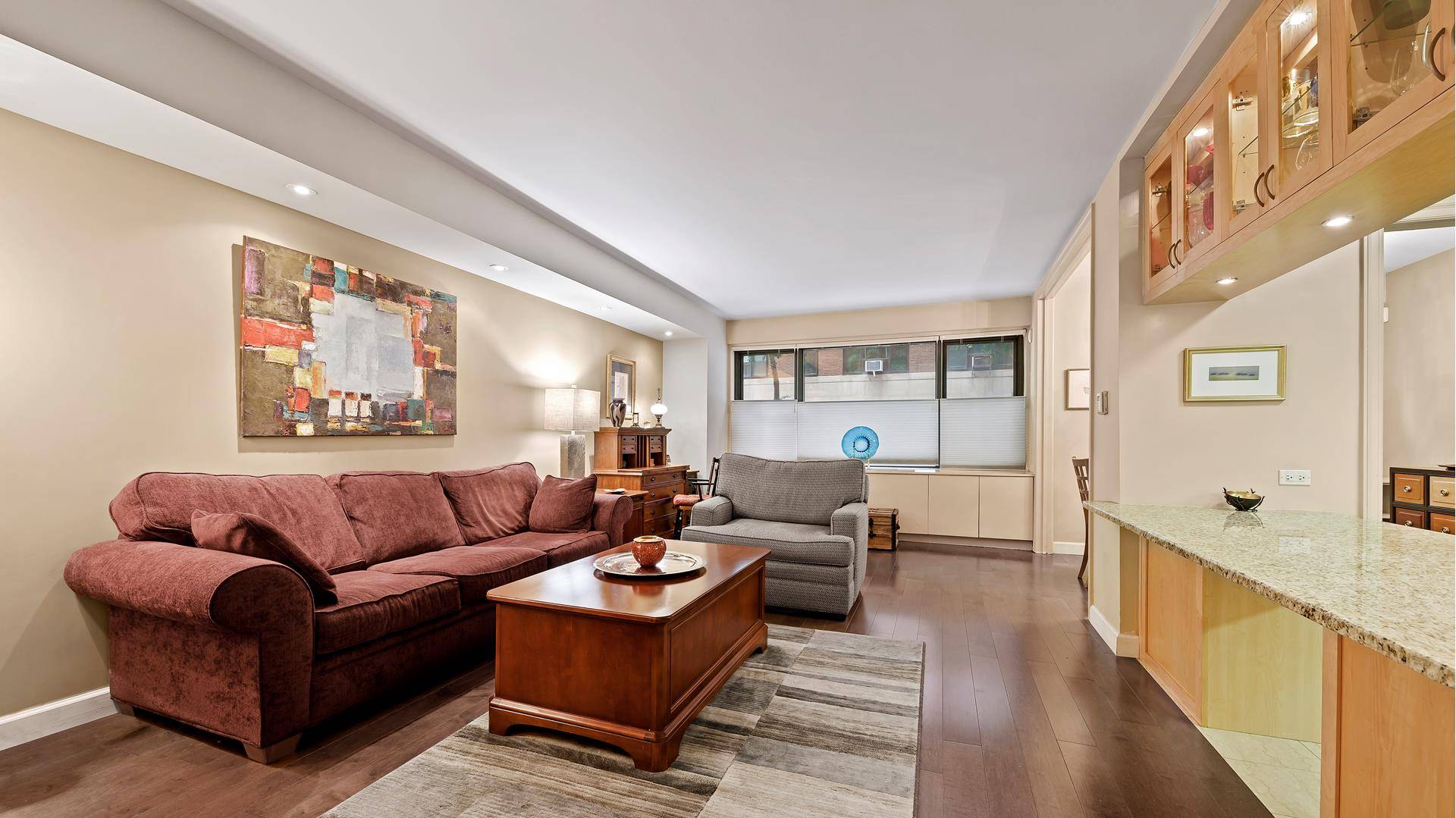 Move right into this beautiful, exceptionally large 1 bedroom, 1.