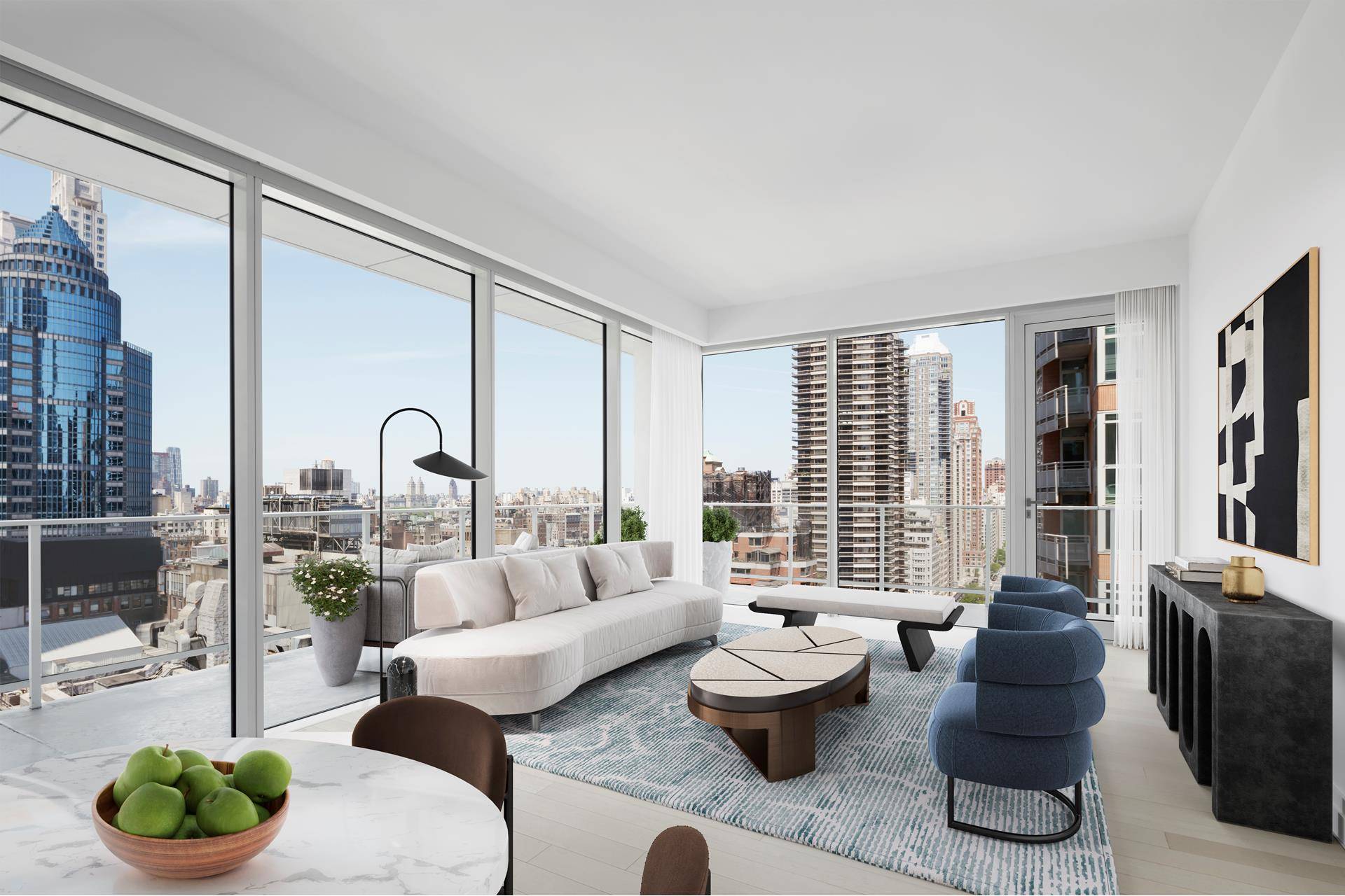This spacious 1, 416 square foot two bedroom, two and a half bath corner residence features over 91 linear feet of wrap around terrace with northern exposures overlooking Central Park, ...