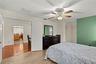 Spacious primary bedroom retreat featuring a bright and airy layout, offering a comfortable and private space to unwind. The room provides ample natur
