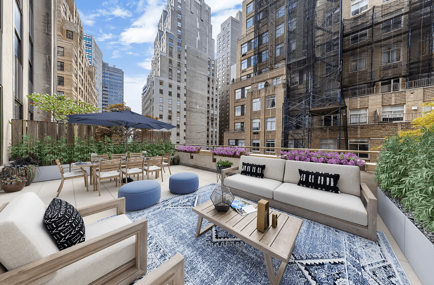 Rare to Find Indoor Outdoor Entertaining in Prime Fulton Seaport Large 1 Bedroom w Private 500 Sq Ft Terrace !