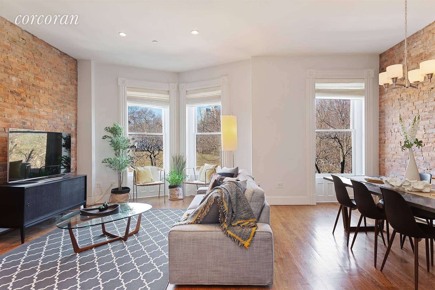 With a bird's eye view of the rolling landscape of Fort Greene Park, this delightful Brownstone condo is situated on one of Fort Greene's most sought after blocks.