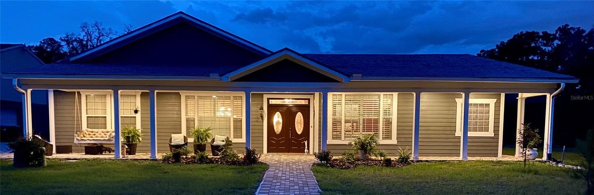 Twilight Front View Exterior Lighting