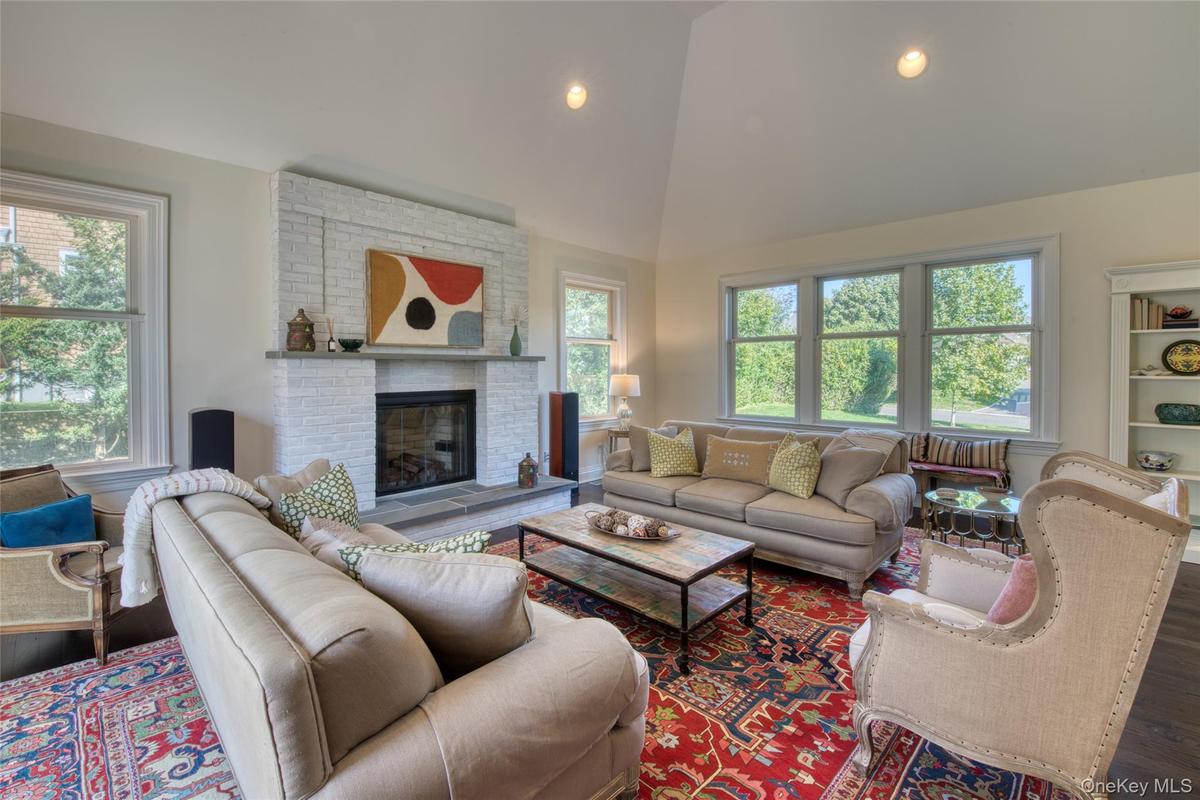 Living Room with cathedral ceiling