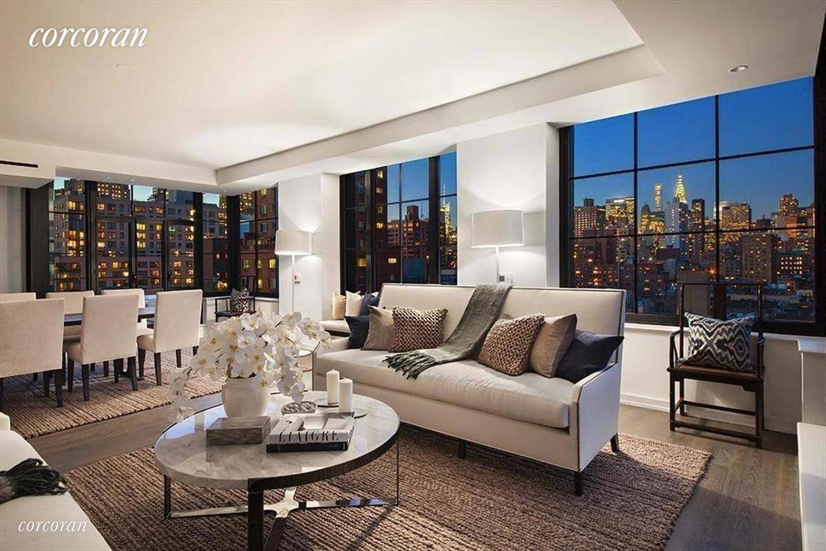 This five bedroom, five and a half bath home at 234 East 23rd Street near Gramercy Park features panoramic 360 degree views through industrial floor to ceiling casement windows that ...