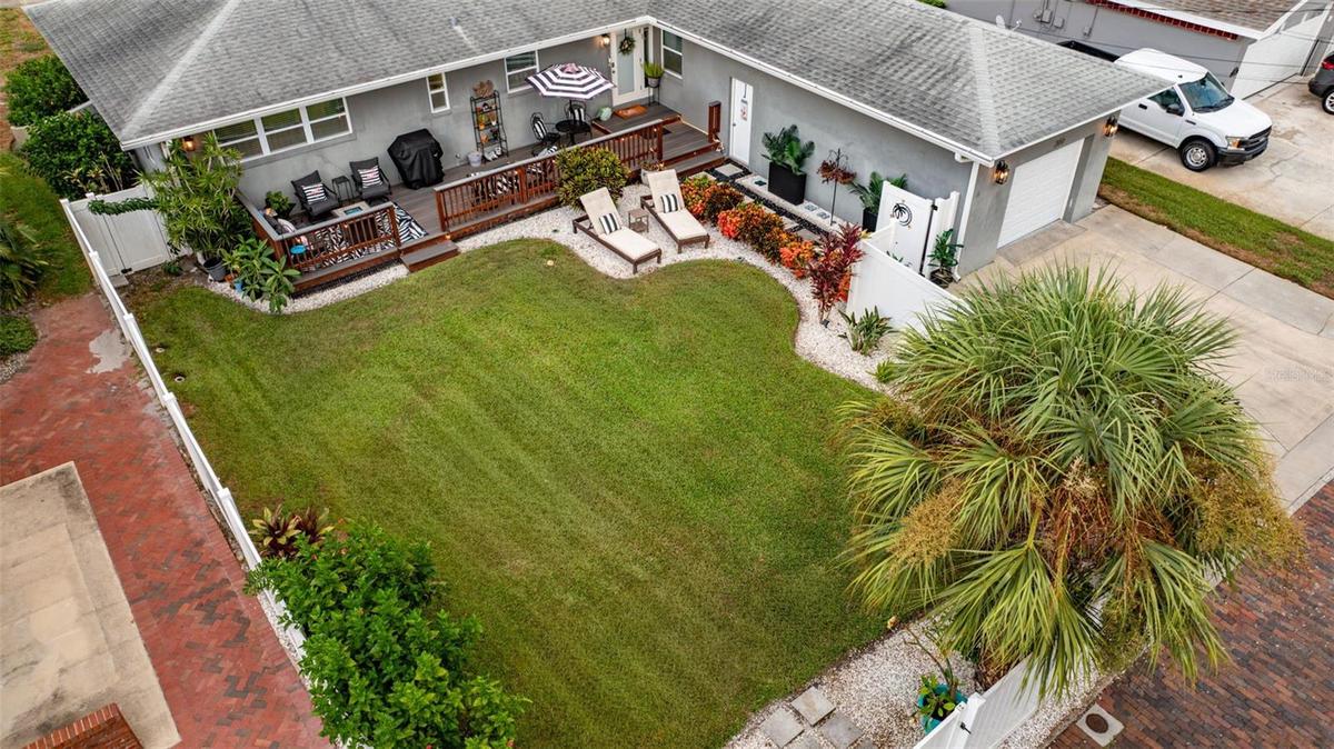 Large private yard