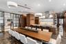 Dining room with recessed lighting