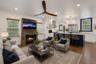 Virtual picture of the living room with a fireplace making the living room cozy