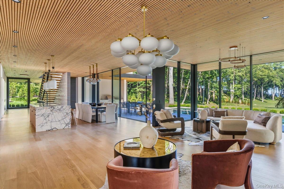 Great room flows into kitchen and dining areas