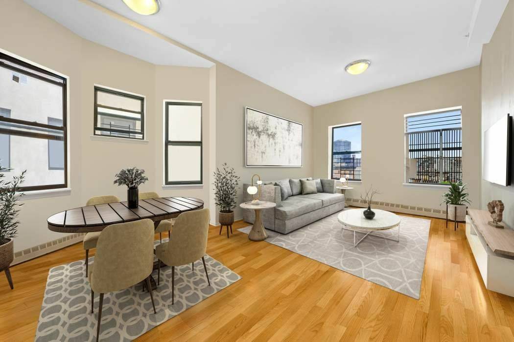 Make Harlem your home with this 2 bedroom coop on the 7th floor HIGHEST CEILINGS IN THE BUILDING of an elevator building.